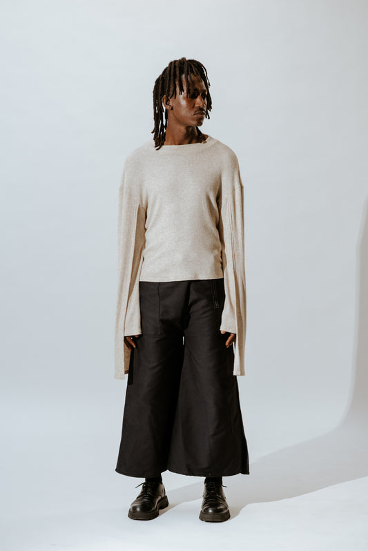 PANTS WITH FRONT AND BACK PLEATS