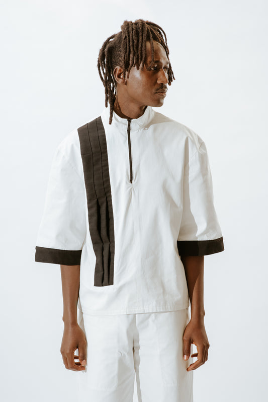 PLEATED CHEST T-SHIRT
